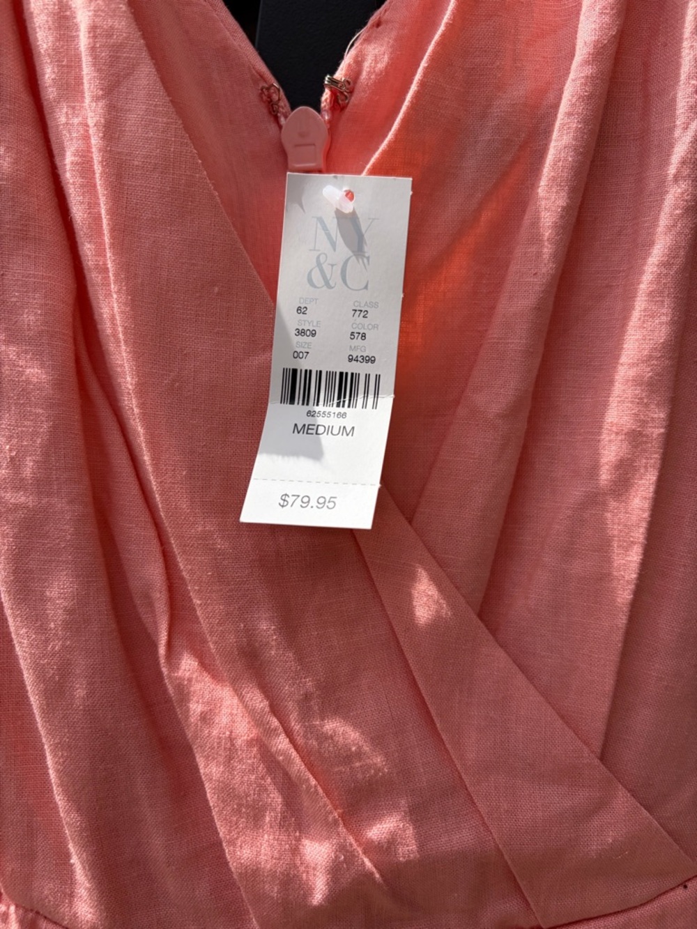 NY&C Pink Linen Blend Dress
